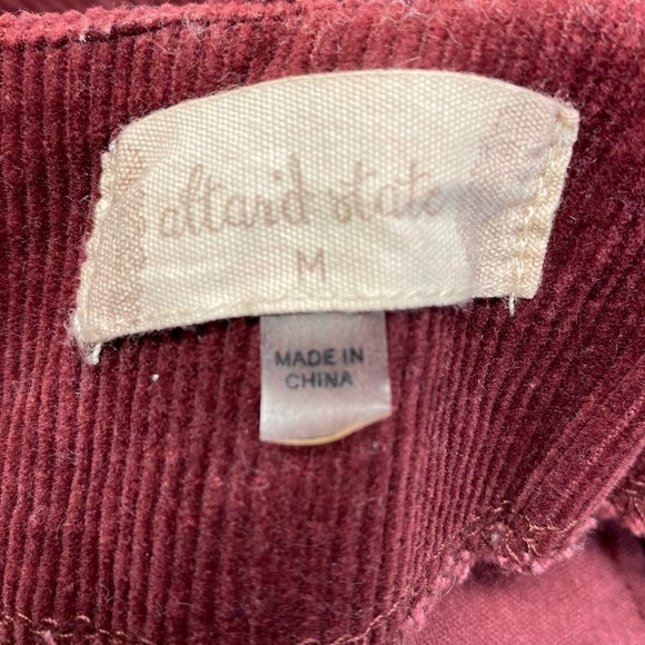 Altar'd State Corduroy A Line Button Front Skirt Burgundy Size Medium Stretch - Picture 8 of 9